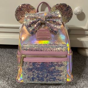 NWT Disney Parks Pink 50th Anniversary Loungefly Mini Backpack